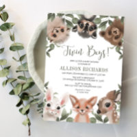 Jumeaux de verdure baby shower des animaux de la f