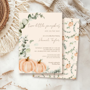 Invitation Jumeaux Deux petits Citrouilles Baby shower d'auto
