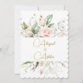 Invitation Jumeaux Fille Juive Baptême Fleur Aquarelle (Dos)