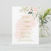 Invitation Jumeaux Fille Juive Baptême Fleur Aquarelle (Debout devant)