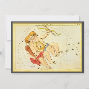 Invitation Jumeaux Gemini Constellation Vintage Urania miroir