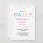 Invitation Jumeaux multicolores Sweet Celebration Anniversair (Devant)