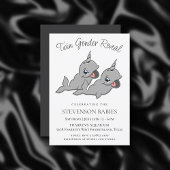 Invitation Jumeaux Narwhal | Gray Chibi Dessin Révélation de