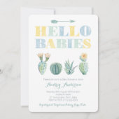 Invitation Jumeaux neutres ou Baby showers mixtes (Devant)