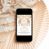 Invitation Jumeaux Ours Avec Baby shower Ballons Neutres