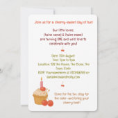 Invitation Jumeaux premier anniversaire Cherry 1er jumeaux (Dos)