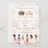 Invitation Jumeaux Prince Princess Crown Royal Anniversaire (Devant)
