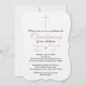 Invitation Jumeaux Rose pour Baptême (Devant)