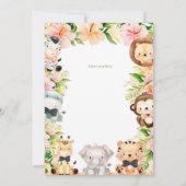 Invitation Jumeaux Safari Anniversaire, Jungle WILD Ones Anim (Dos)