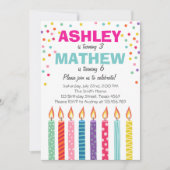 Invitation jumelle à la fête d'anniversaire Twins (Devant)