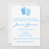 Invitation jumelle blonde de baby shower de (Dos)