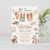 Invitation jumelle Cowgirl et Cowboy (Debout devant)