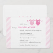 Invitation jumelle de baby shower de fille (Devant / Derrière)