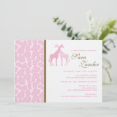 Invitation jumelle de baby shower de girafes - (Debout devant)