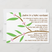 Invitation jumelle de baby shower de hibou de bébé (Dos)