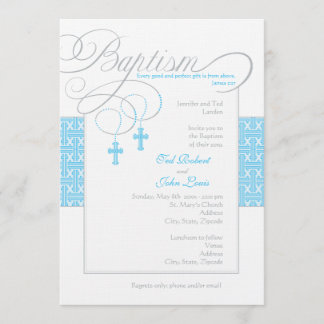 Invitation jumelle de baptême de garçons