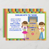 Invitation jumelle de fête d'anniversaire de (Devant / Derrière)