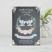 Invitation jumelle de fille-garçon d'éléphant, (Debout devant)