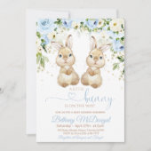 Invitation Jumelles lapin shower bébé (Devant)
