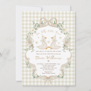 Invitation Jumelles Oies Idiotes Neutre Beige Arc Nouveau Bab