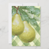 Invitation Jumelles Perfect Pear Vert Gingham Baptême de Bébé (Dos)