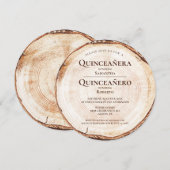 Invitation Jumelles rustiques Fille Garçon Quinceañera Quince (Devant / Derrière)