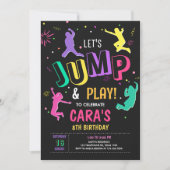 Invitation Jump and Play Girl Birthday Party (Devant)