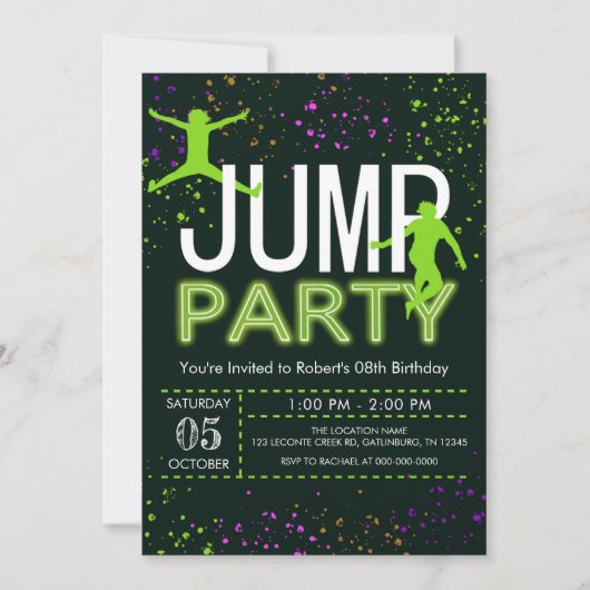 Invitation Jump Anniversaire (Devant)