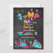 Invitation Jump Anniversaire Bounce Trampoline coloré (Devant)