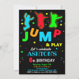 Invitation Jump anniversaire Bounce trampoline par