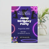 Invitation Jump anniversaire fête (Debout devant)