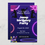 Invitation Jump anniversaire fête (Devant / Derrière)