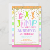 Invitation Jump anniversaire fille de fête, soirée trampoline (Devant)