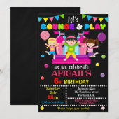Invitation Jump anniversaire fille invitation de l (Devant / Derrière)
