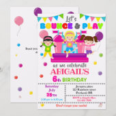 Invitation Jump anniversaire fille invitation de l (Devant / Derrière)
