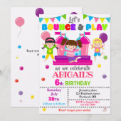 Invitation Jump anniversaire fille invitation de l (Devant / Derrière)