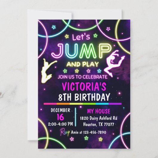 Invitation Jump Anniversaire, Invitation Jump, Tra (Devant)