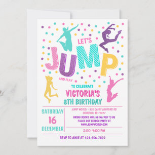 Invitation Jump Anniversaire, Invitation Jump, Tra