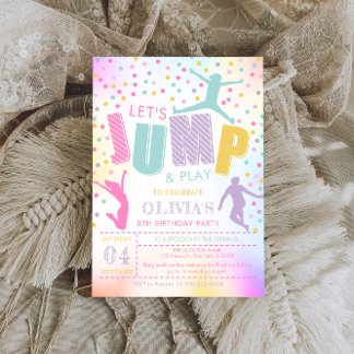 Invitation Jump Anniversaire, Jump Trampoline Party Invitatio