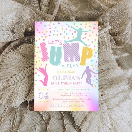 Invitation Jump Anniversaire, Jump Trampoline Party Invitatio