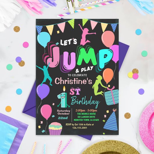 Invitation Jump Anniversaire Jumping Trampoline Pa