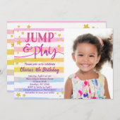 Invitation Jump Anniversaire pour Filles Bounce Pa (Devant / Derrière)