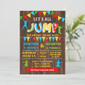 Invitation Jump anniversaire trampoline bonjour (Debout devant)