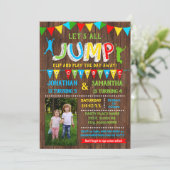 Invitation Jump anniversaire trampoline combiné photo (Debout devant)