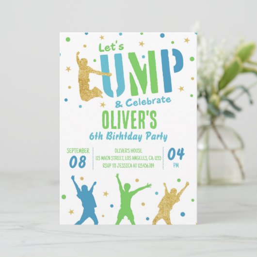 Invitation Jump Anniversaire Trampoline Park intér (Debout devant)