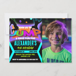 Invitation Jump Birthday Bounce House Trampoline Park Photo