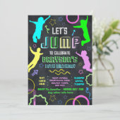 Invitation Jump birthday invitations, trampolining party (Debout devant)