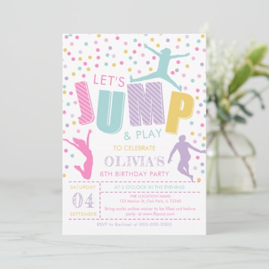 Invitation Jump Birthday Party (Debout devant)