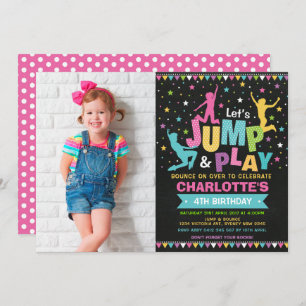 Invitation Jump Bounce House Trampoline Anniversaire