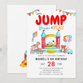 Invitation Jump Bounce House Trampoline Park Anniversaire (Devant / Derrière)